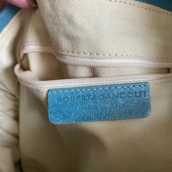 Teal Leather Bow-Front Shoulder Bag - Picture 6 of 10